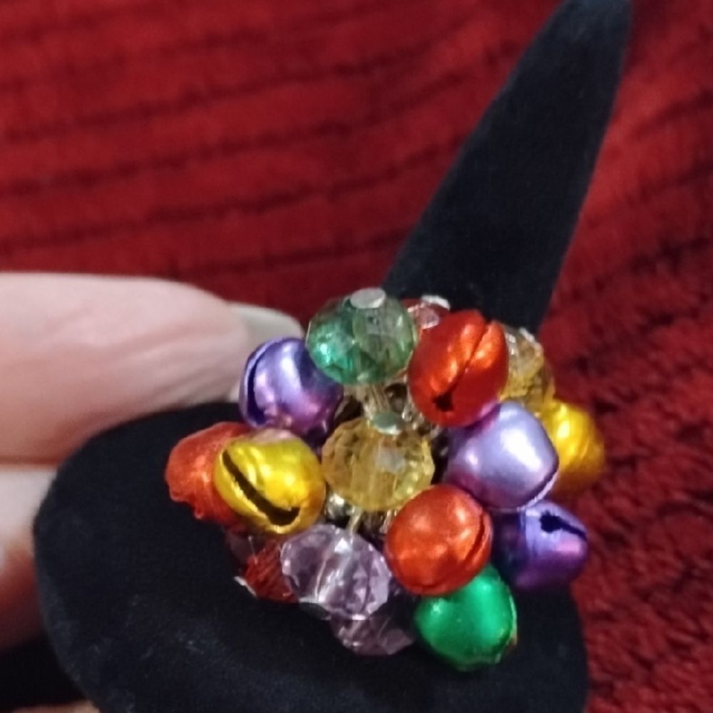 Colorful Beaded Cluster Ring - Picture 4 of 4